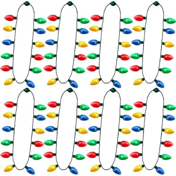 6PCS Christmas Light-Up Necklace Set - 12 LED Bulb Necklaces - Picture 3 of 8